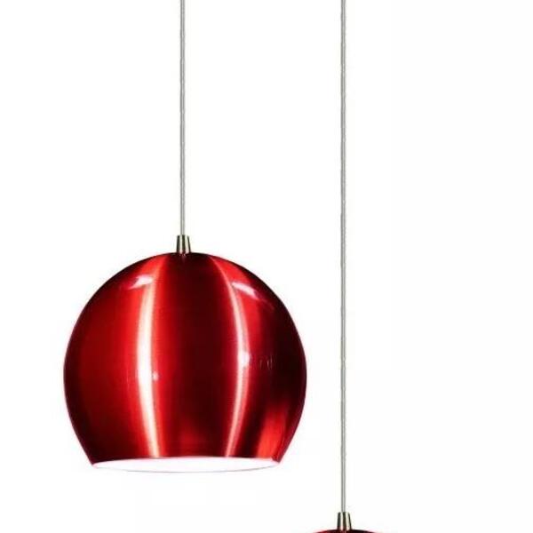 Lustre Pendente Duplo Meia Bola De Aluminio Soq: E27 | Cor:ve